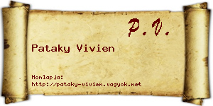 Pataky Vivien névjegykártya